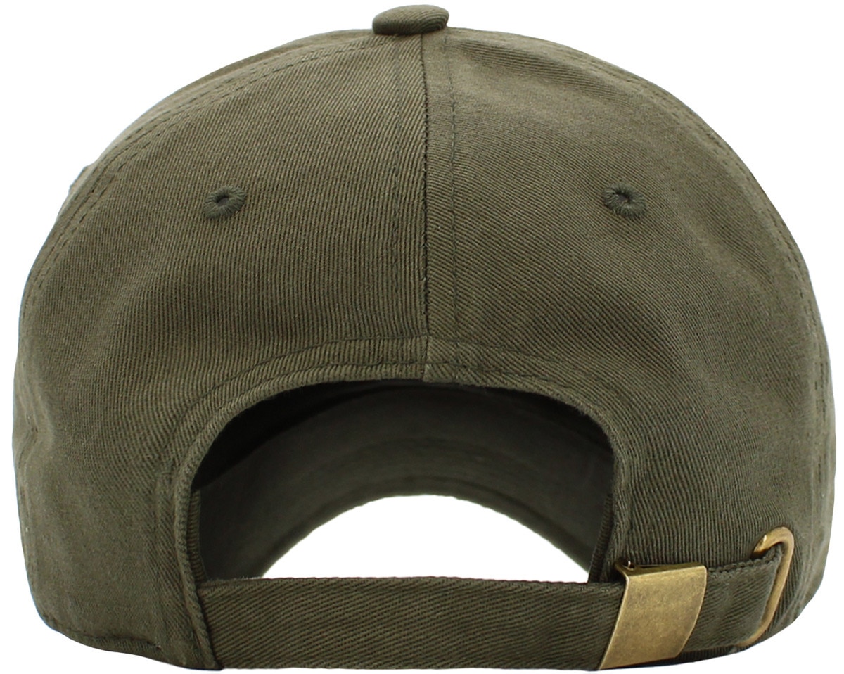 Olive Low Profile Baseball Caps Back View